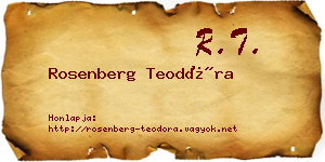 Rosenberg Teodóra névjegykártya